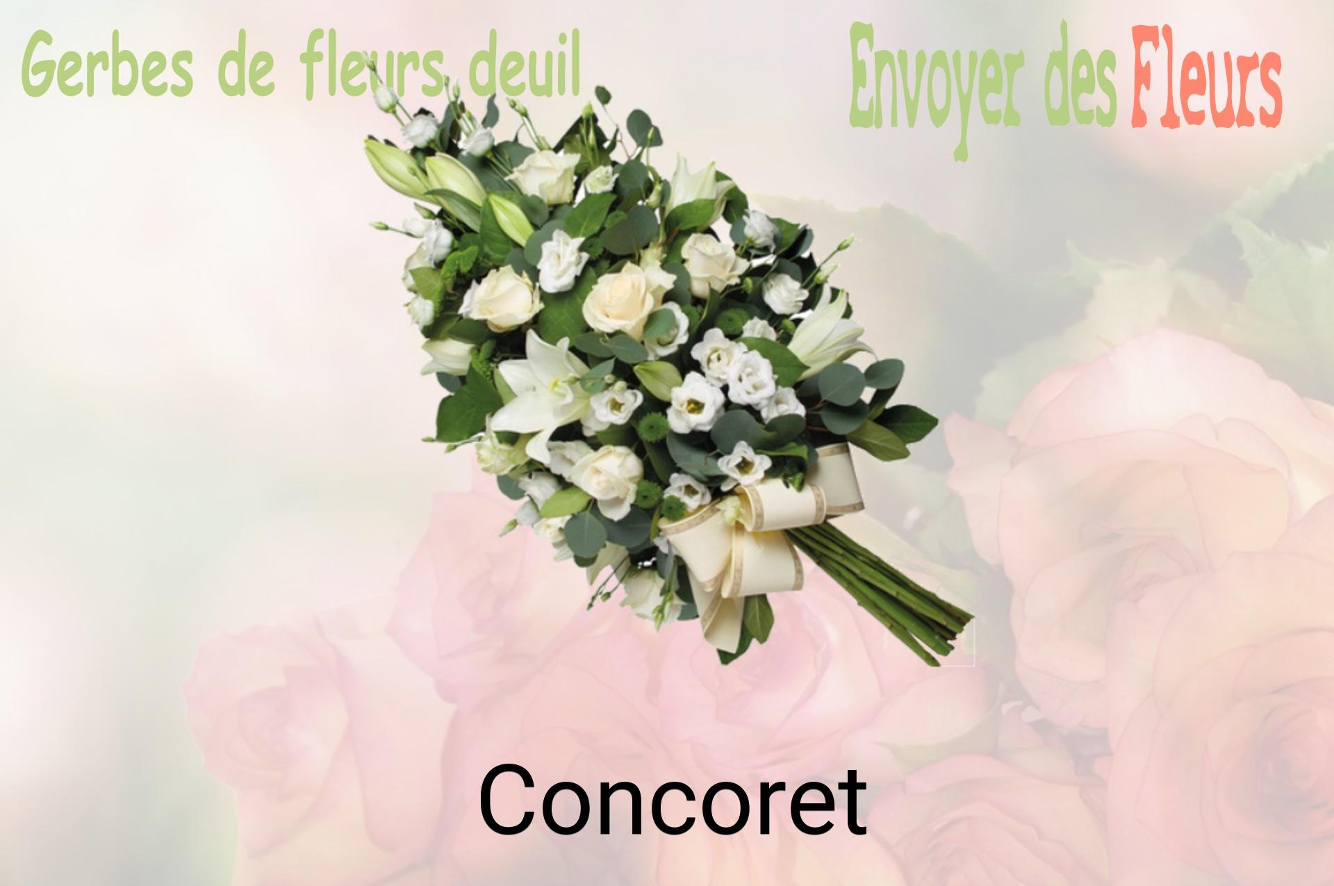 Gerbe de fleurs de deuil livrée à Concoret